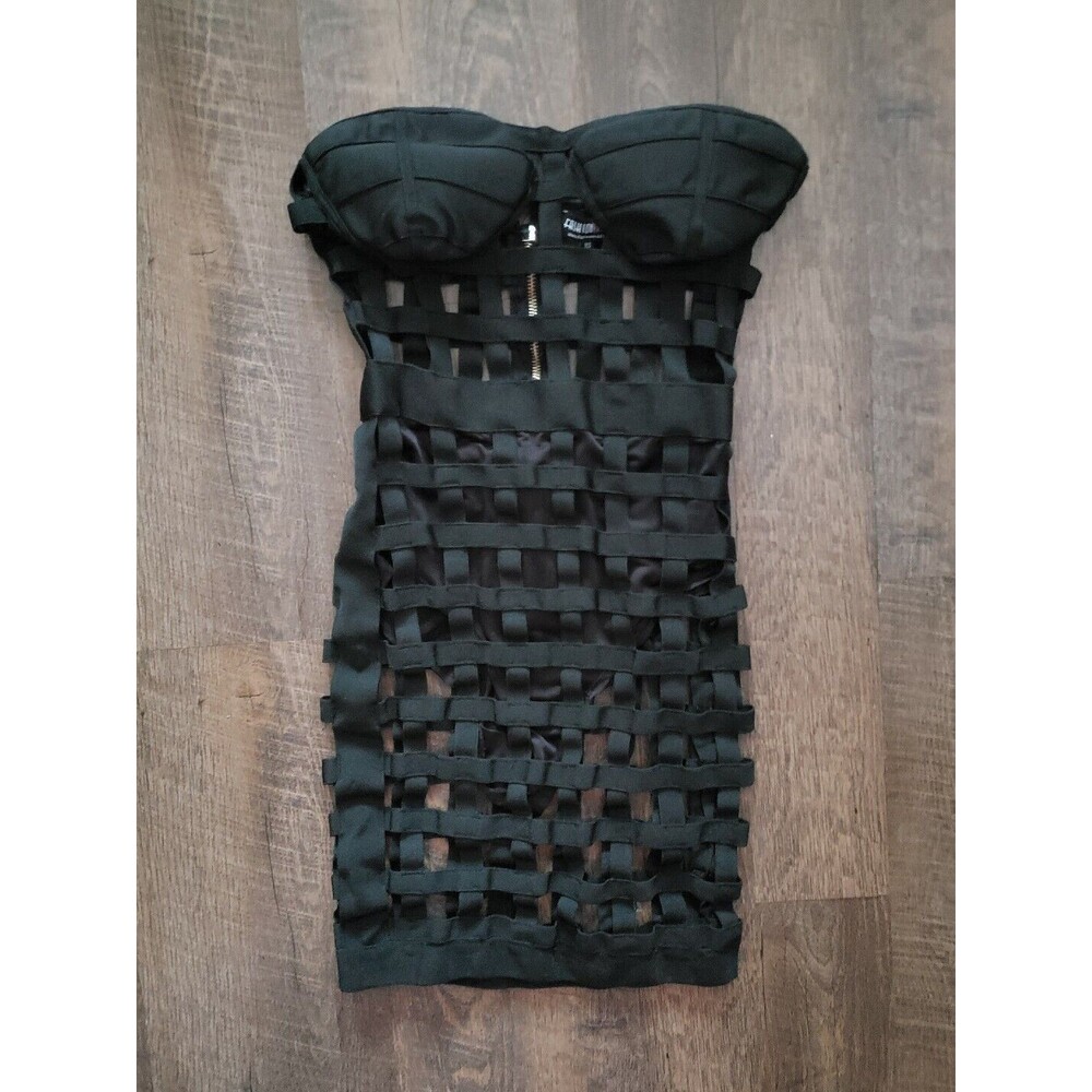 Fashion Nova XS sexy strapless strap bondage style dress